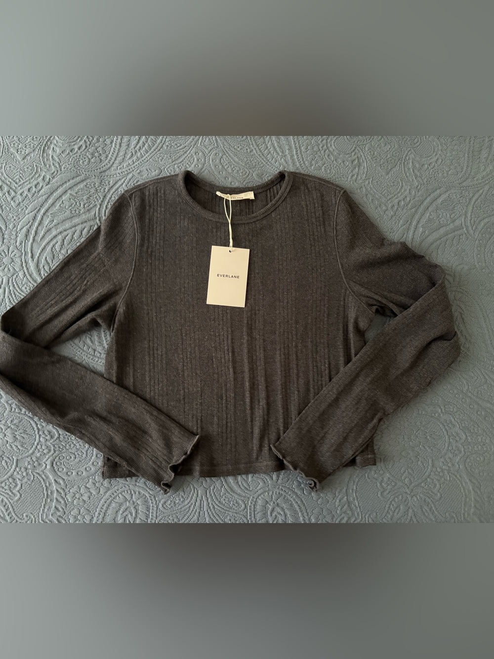 Everlane long sleeve ribbed cropped top